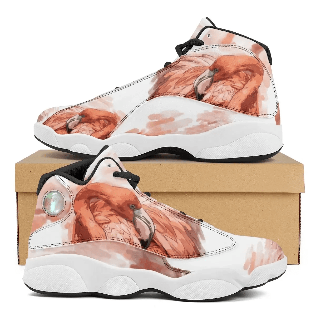 Tropcial Flamingo Retro Sneaker Shoes