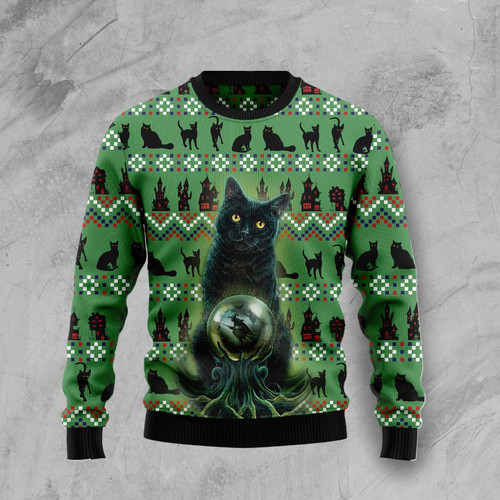 Ugly Black Cat Ugly Christmas Sweater, Perfect Holiday Gift