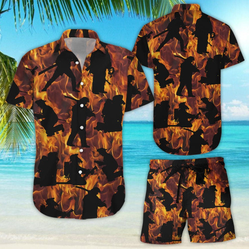 3D Fire Fighter Hawaiian Shirt, Short For Men And Women