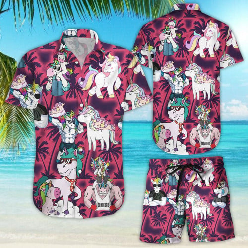 Aloha Funny Unicorn With Glasses Hawaiian Shirt