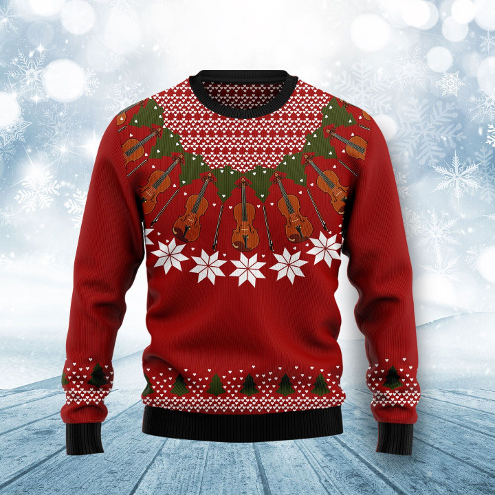 Violin Lover Ugly Christmas Sweater