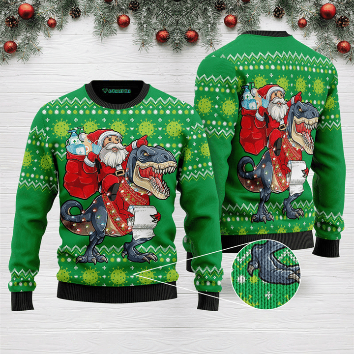 Santa Tree Rex  Ugly Christmas Sweater