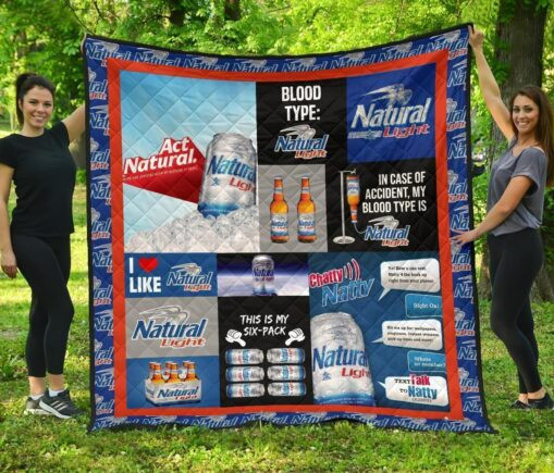 Natural Light Quilt Blanket Funny Gift For Beer Lover - 1