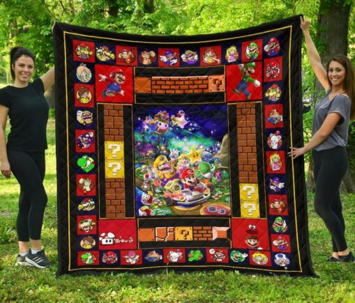 Super Mario Quilt Blanket Funny Gift Idea For Video Game Fan - 1