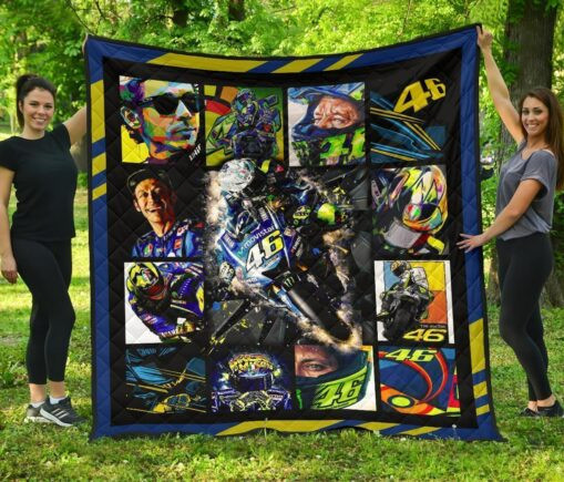 Valentino Rossi Quilt Blanket For MotoGP Fan Gift Idea - 1