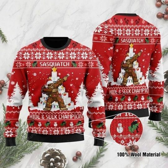 Sasquatch Hide &Amp;Amp; Seek Champion Ugly Christmas Sweater