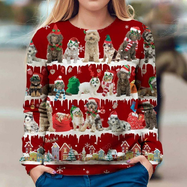 Aussiedoodle Snow Christmas Ugly Christmas Sweater