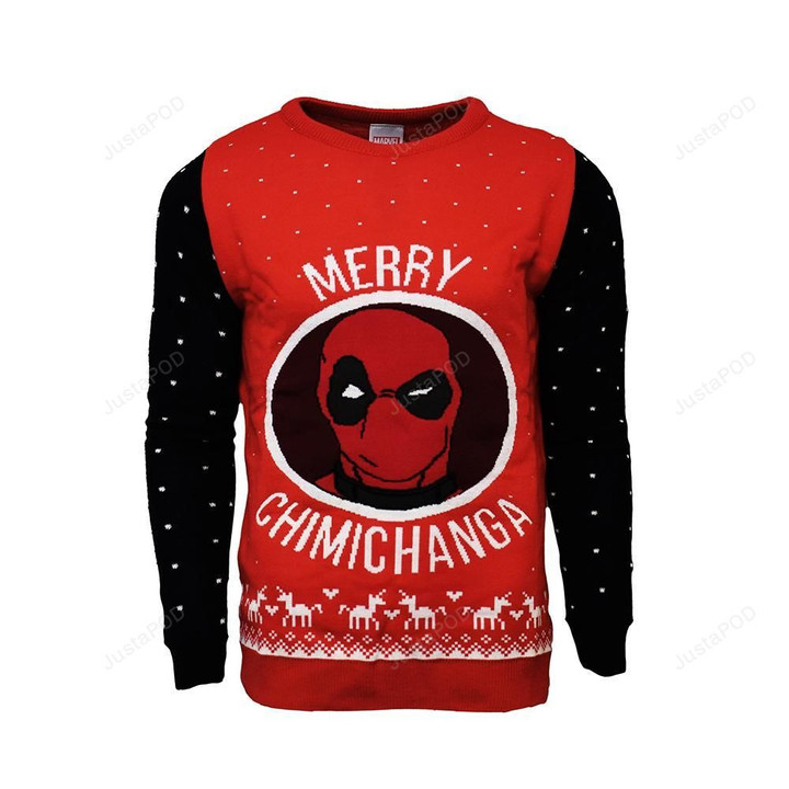 Marvel Deadpool Merry Chimichanga Christmas Ugly Christmas Sweater