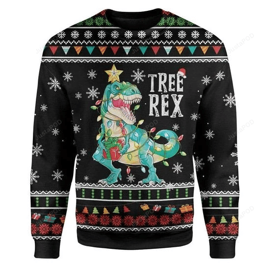 Tree Rex Xmas Dinosaur Ugly Christmas Sweater