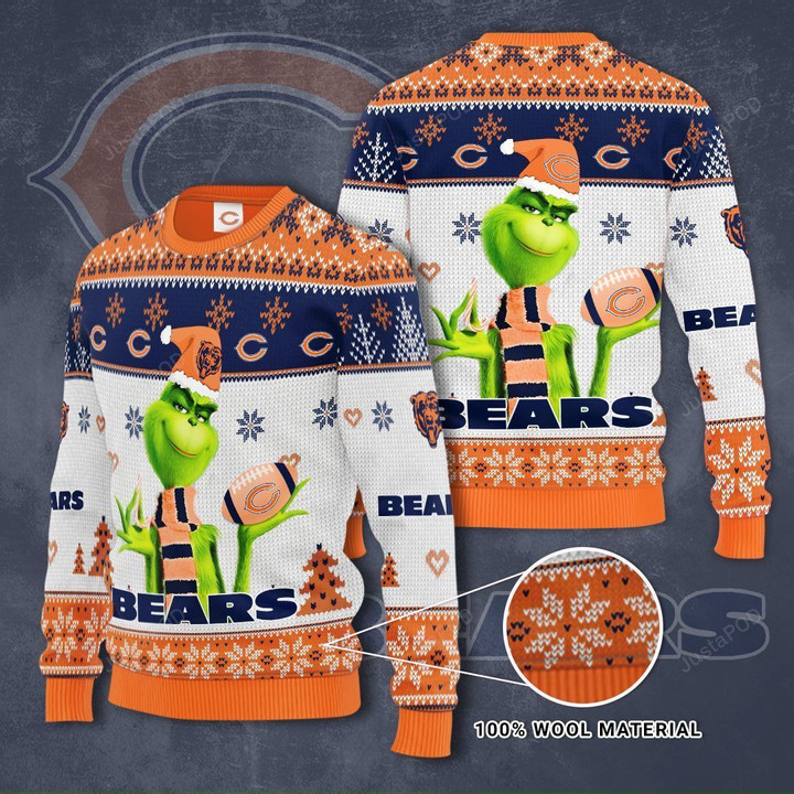 Chicago Bears The Grinch Ugly Christmas Sweater