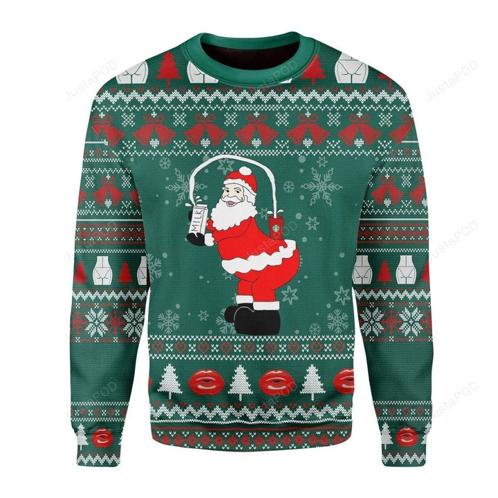 Kim Kardashian Milk Santa Ugly Christmas Sweater