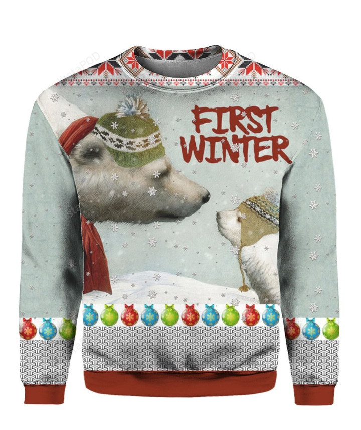 First Winter Polar Bears Ugly Christmas Sweater