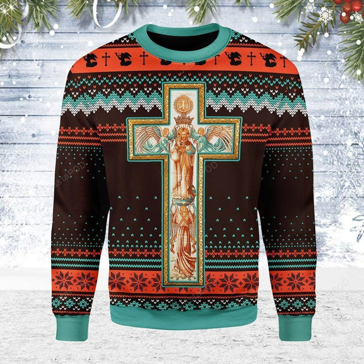 Jesus Cross Ugly Christmas Sweater