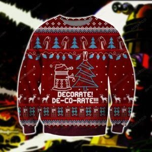 Funny Daleks Knitting Ugly Christmas Sweater