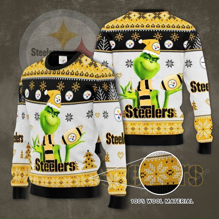 Grinch Pittsburgh Steelers 3D Ugly Christmas Sweater