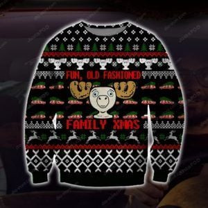 Reindeer Fun Old Fashioned Family Xmas Ugly Christmas Sweater