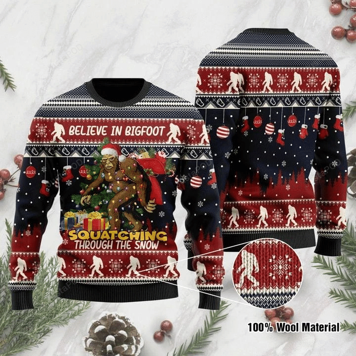 For Bigfoot Lovers Ugly Christmas Sweater