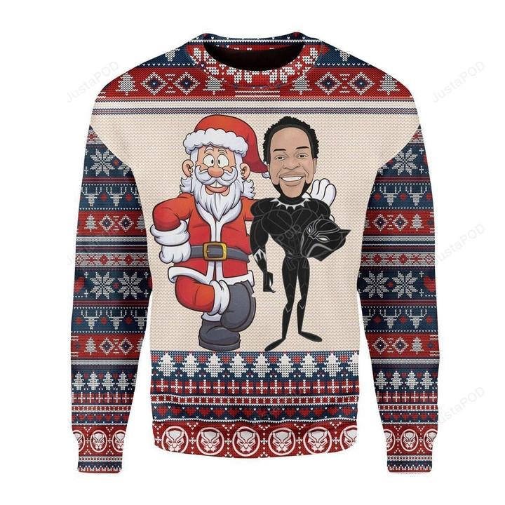 Santa And Chadwick Boseman Ugly Christmas Sweater