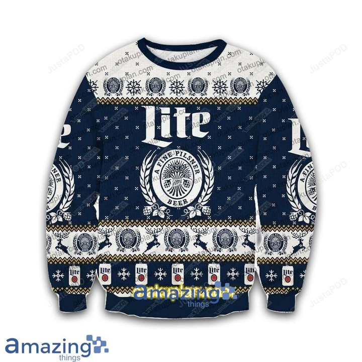 Miller Lite A Fine Pilsner Ugly Christmas Sweater
