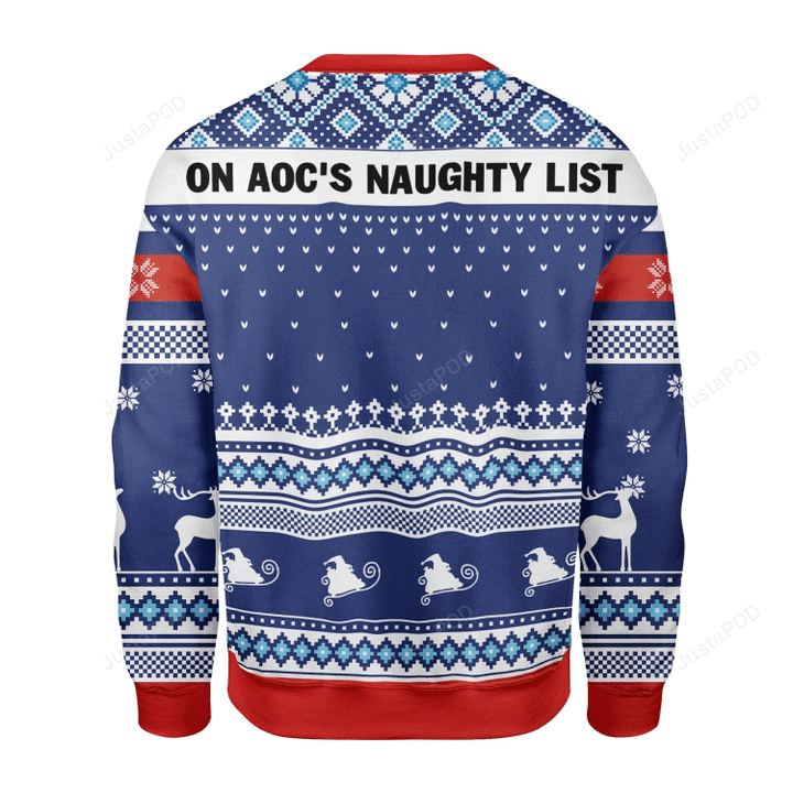 Merry Christmas Gearhomies On Aoc'S Naughty Ugly Christmas Sweater