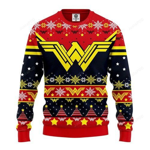 Wonder Woman Red Yellow Ugly Christmas Sweater