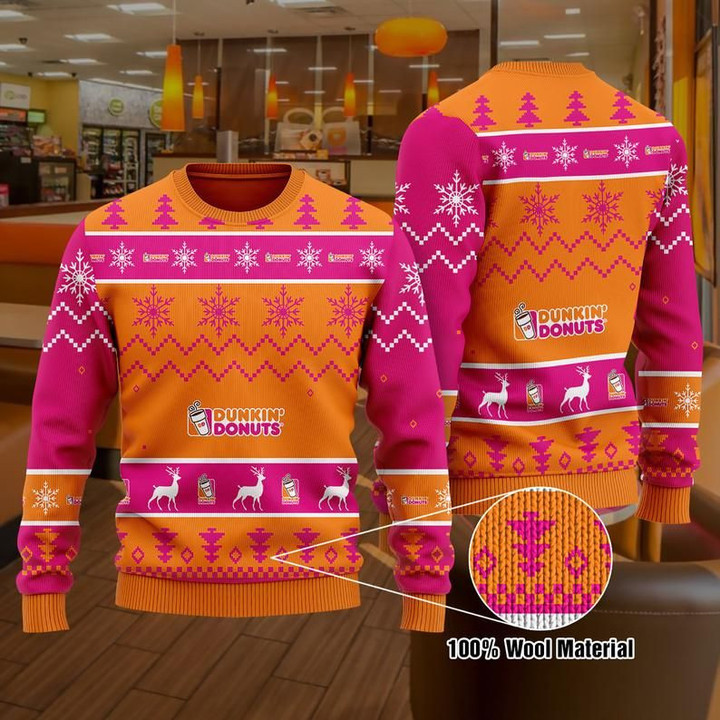 Dunkin Donut Ugly Christmas Sweater