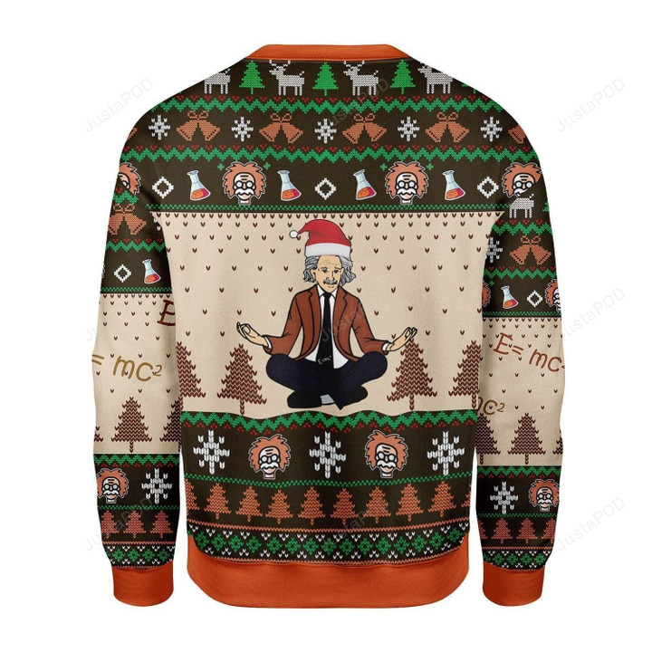 Einstein Doing Yoga Ugly Christmas Sweater