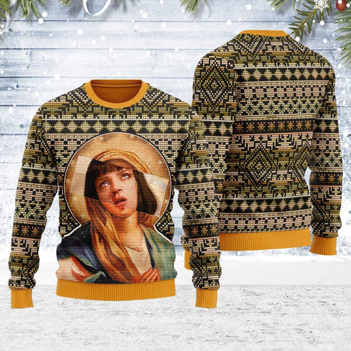 Mia Wallace Meme Ugly Christmas Sweater