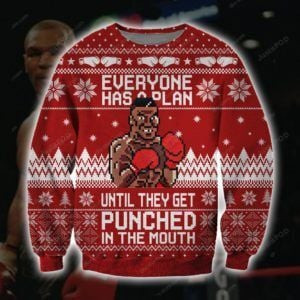 Funny Mike Tyson Knitting Ugly Christmas Sweater