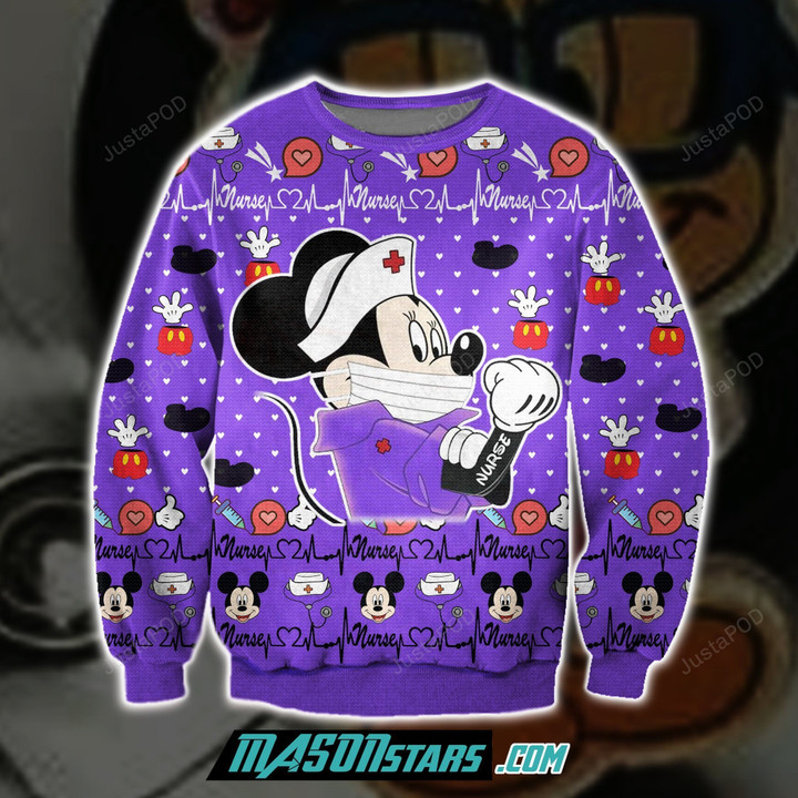 Mickey Nurse 3D All Over Print Ugly Christmas Sweater