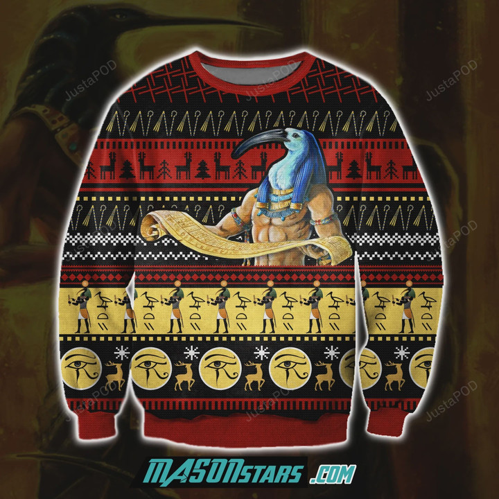 Thoth 3D Print Knitting Pattern Ugly Christmas Sweater