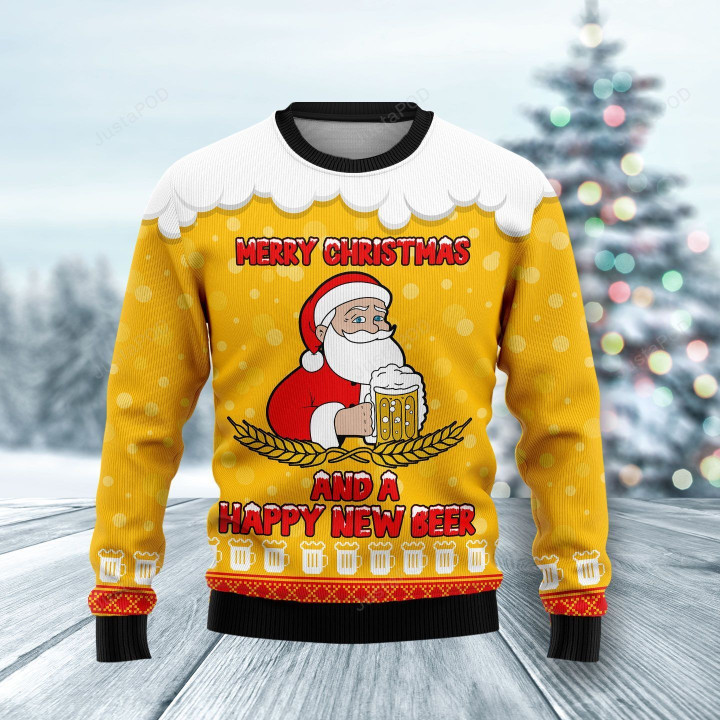 Merry Christmas And A Happy New Beer Ugly Christmas Sweater