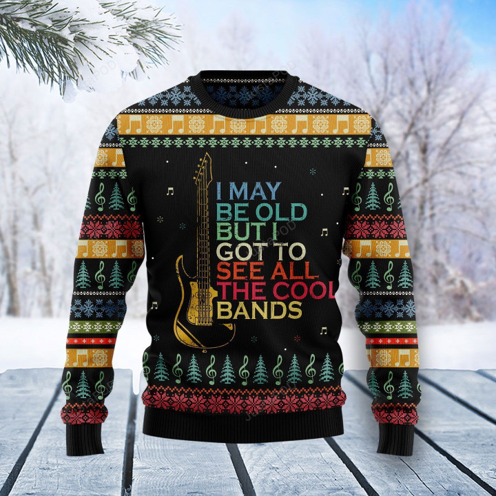 Guitar Old Vintage Ugly Christmas Sweater