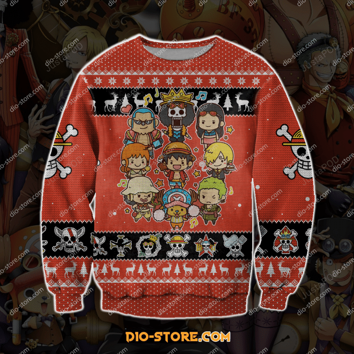 One Piece 3D Knitting Pattern Print Ugly Christmas Sweater