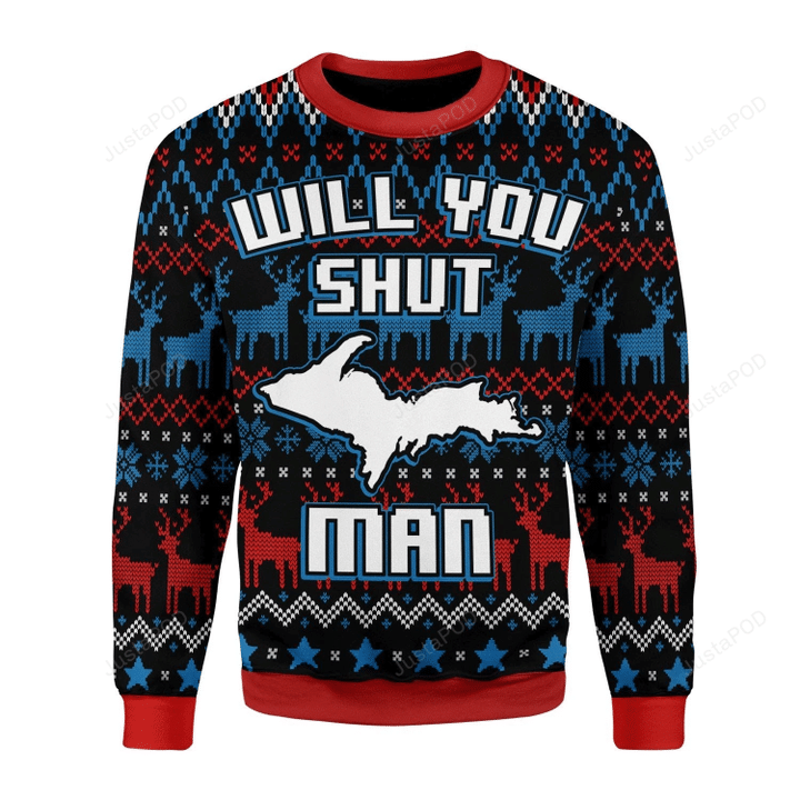 Bidden Will You Shut Man Ugly Christmas Sweater