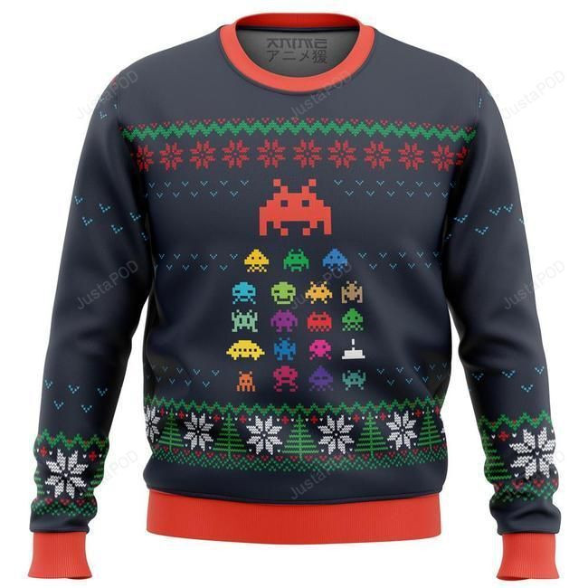 Space Invaders Ugly Christmas Sweater
