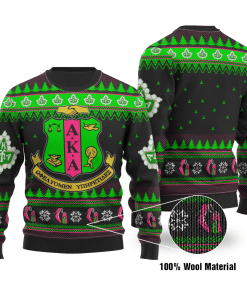 Aka Alpha Kappa Alpha Symbol Aka Pearls High Heels Xmas Pattern Ugly Christmas Sweater