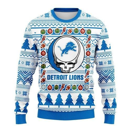 Detroit Lions Grateful Dead Ugly Christmas Sweater