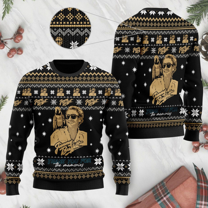 Jimmy Buffett Thank You For The Memories Ugly Christmas Sweater