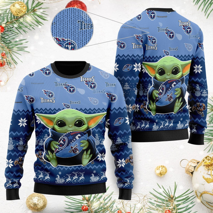 Tennessee Titans Baby Yoda Ugly Christmas Sweater