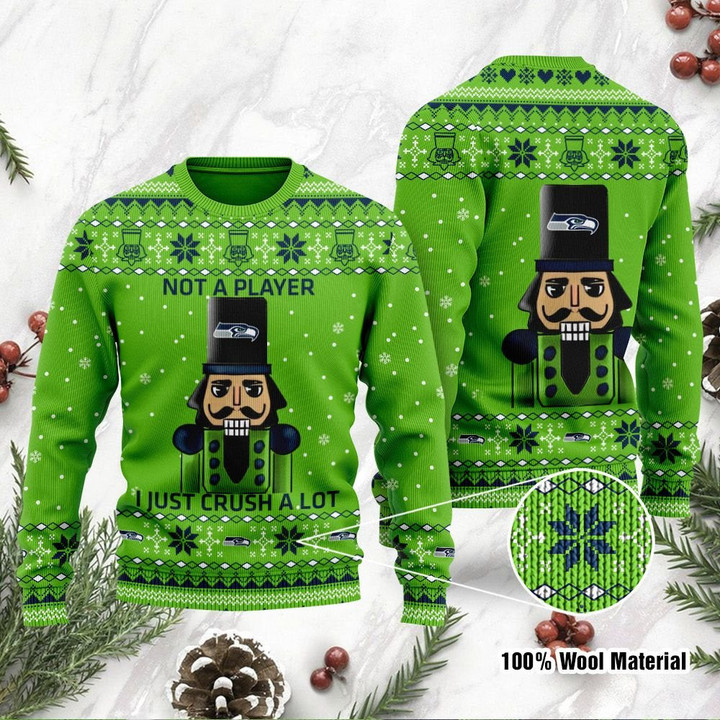 Seattle Seahawks I Am Not A Player I Just Crush Alot Ugly Christmas Sweater