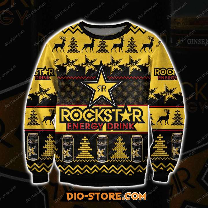 Rockstar Energy Drink 3D Ugly Christmas Sweater