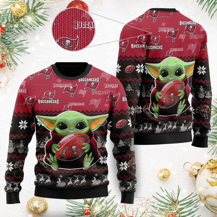 Tampa Bay Buccaneers Baby Yoda Ugly Christmas Sweater