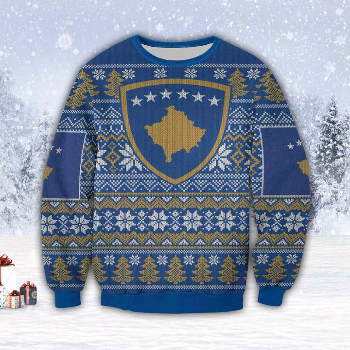 Kosovo 3D Ugly Christmas Sweater