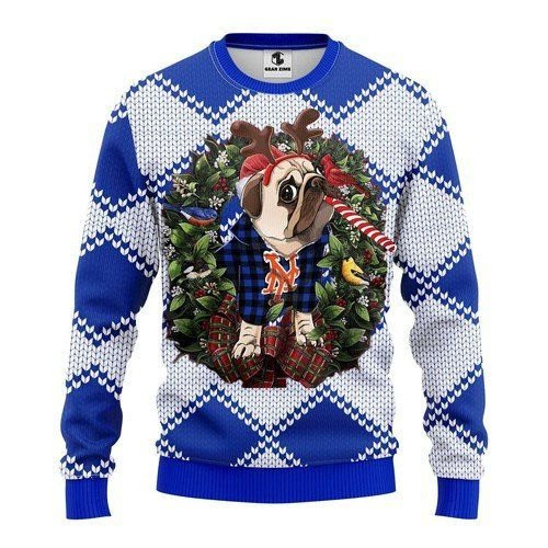New York Jets Pug Dog For Unisex Ugly Christmas Sweater