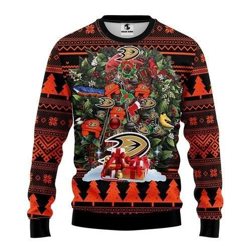 Nhl Anaheim Ducks Tree Christmas Ugly Christmas Sweater