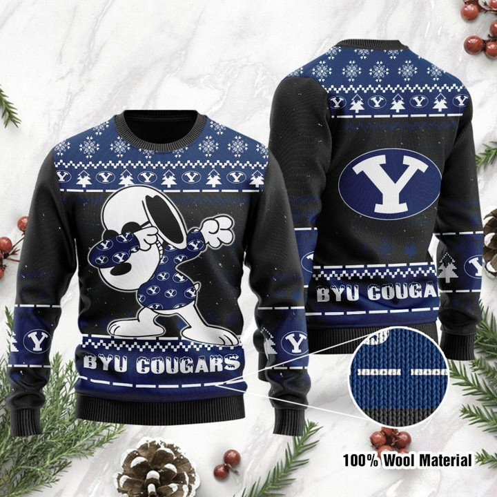 Byu Cougars Snoopy Dabbing Ugly Christmas Sweater