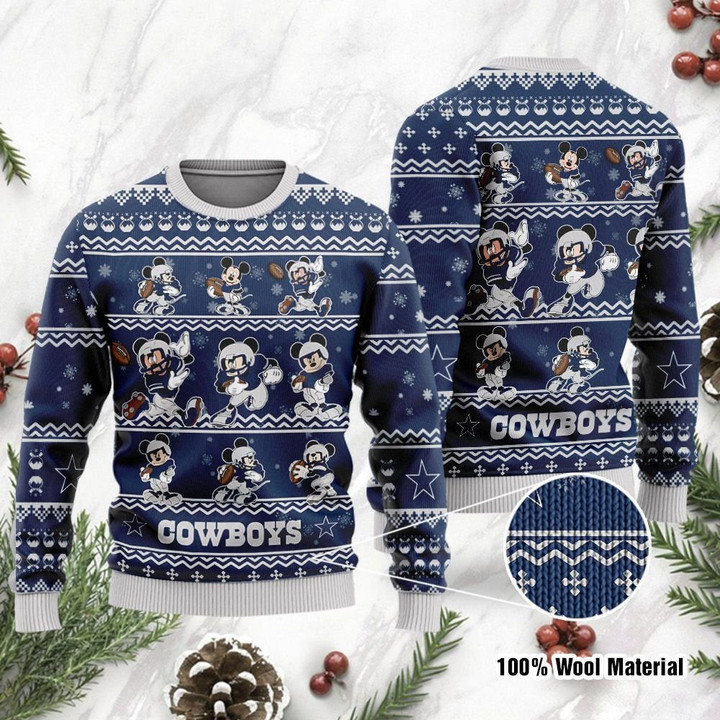 Dallas Cowboys Mickey Mouse Ugly Christmas Sweater