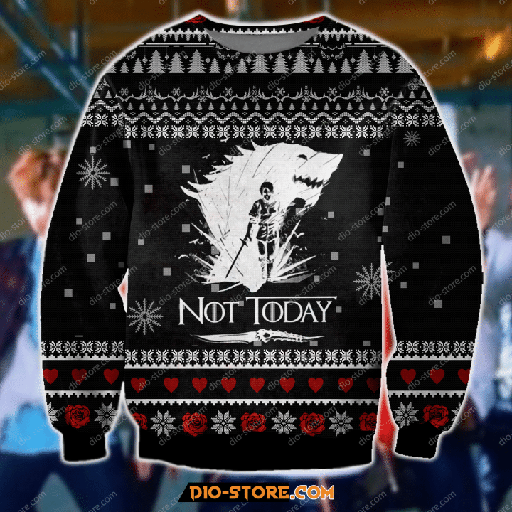 3D Game Of Thrones - Not Today Ugly Christmas Sweater