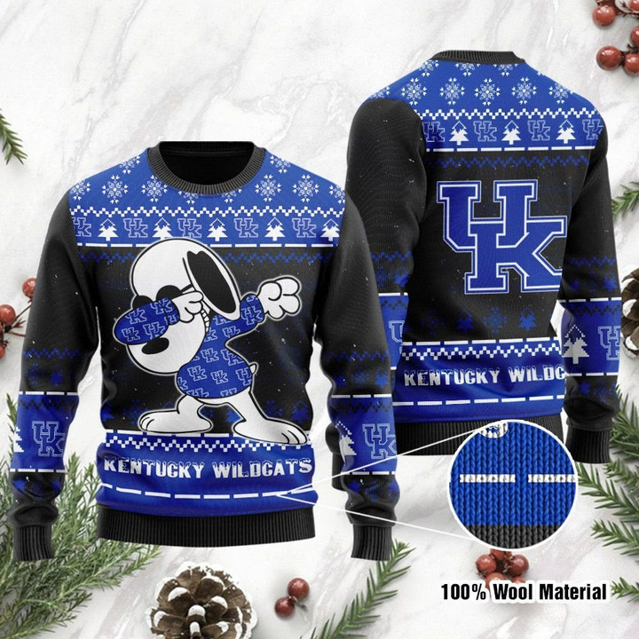Kentucky Wildcats Snoopy Dabbing Holiday Party Ugly Christmas Sweater